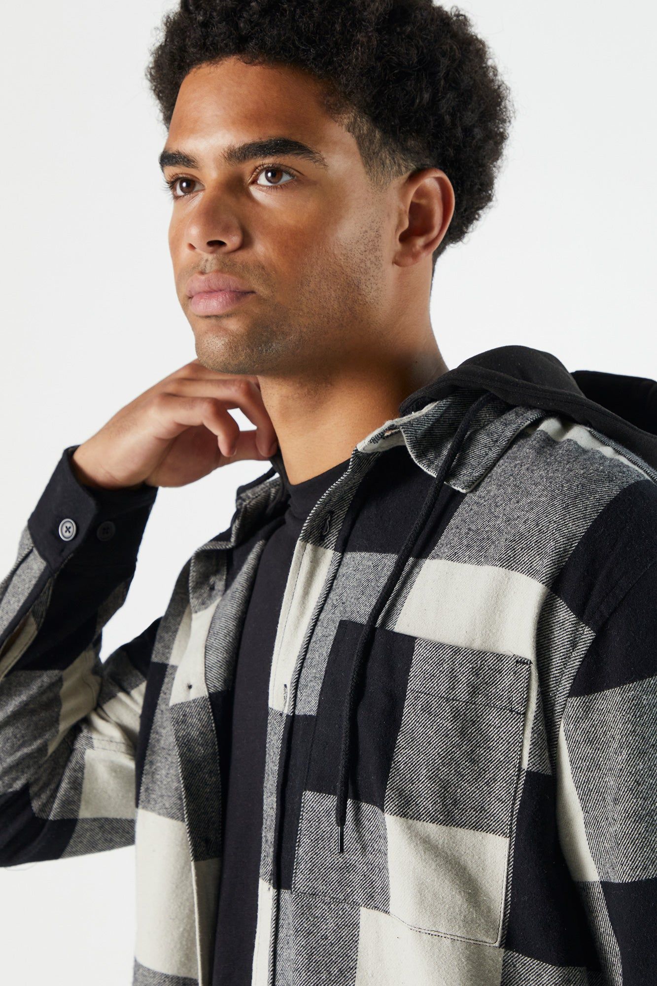 Plaid Hooded Flannel sold by Urban Planet product image thumbnail 12