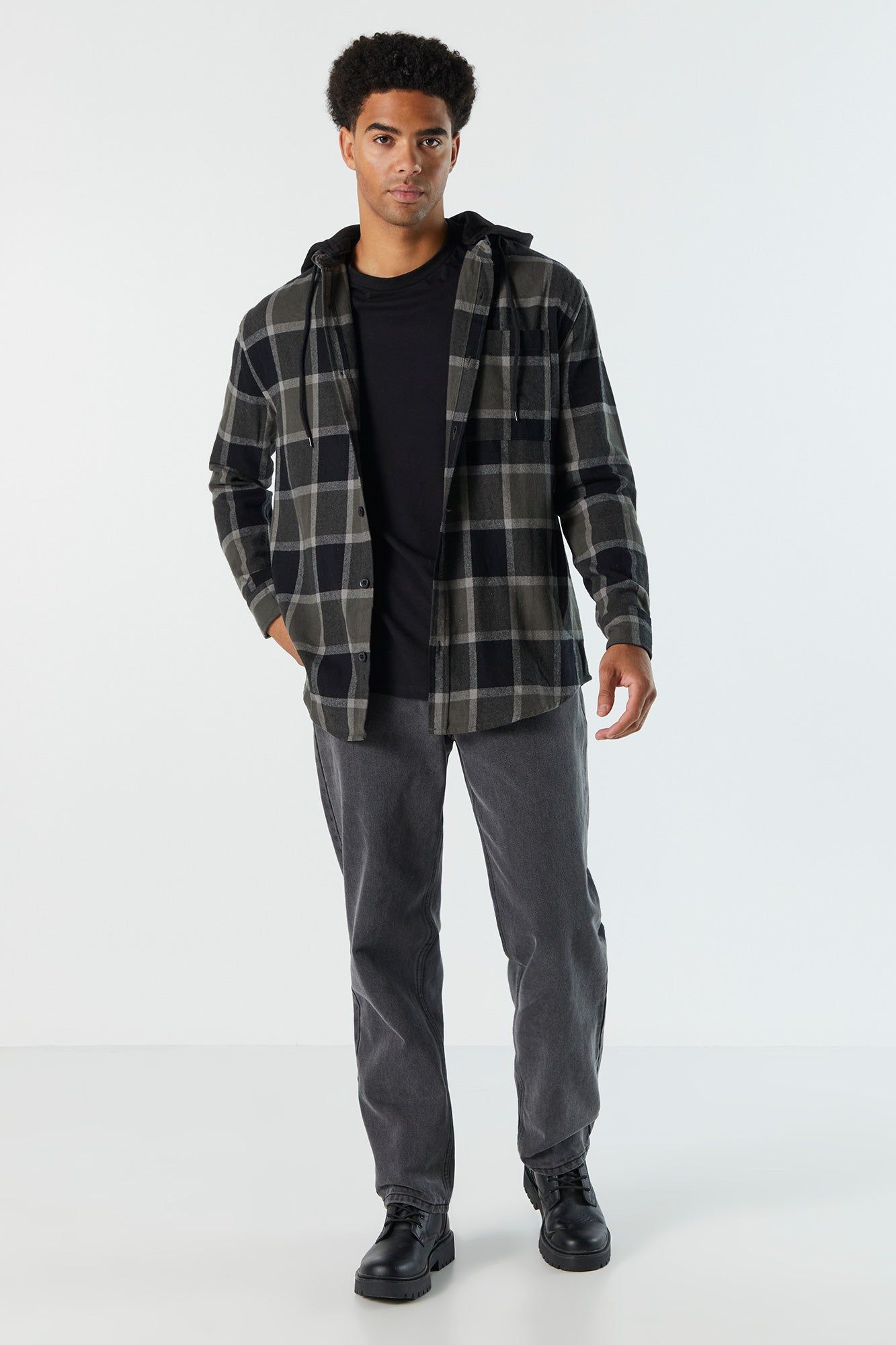 Plaid Hooded Flannel sold by Urban Planet product image thumbnail 24