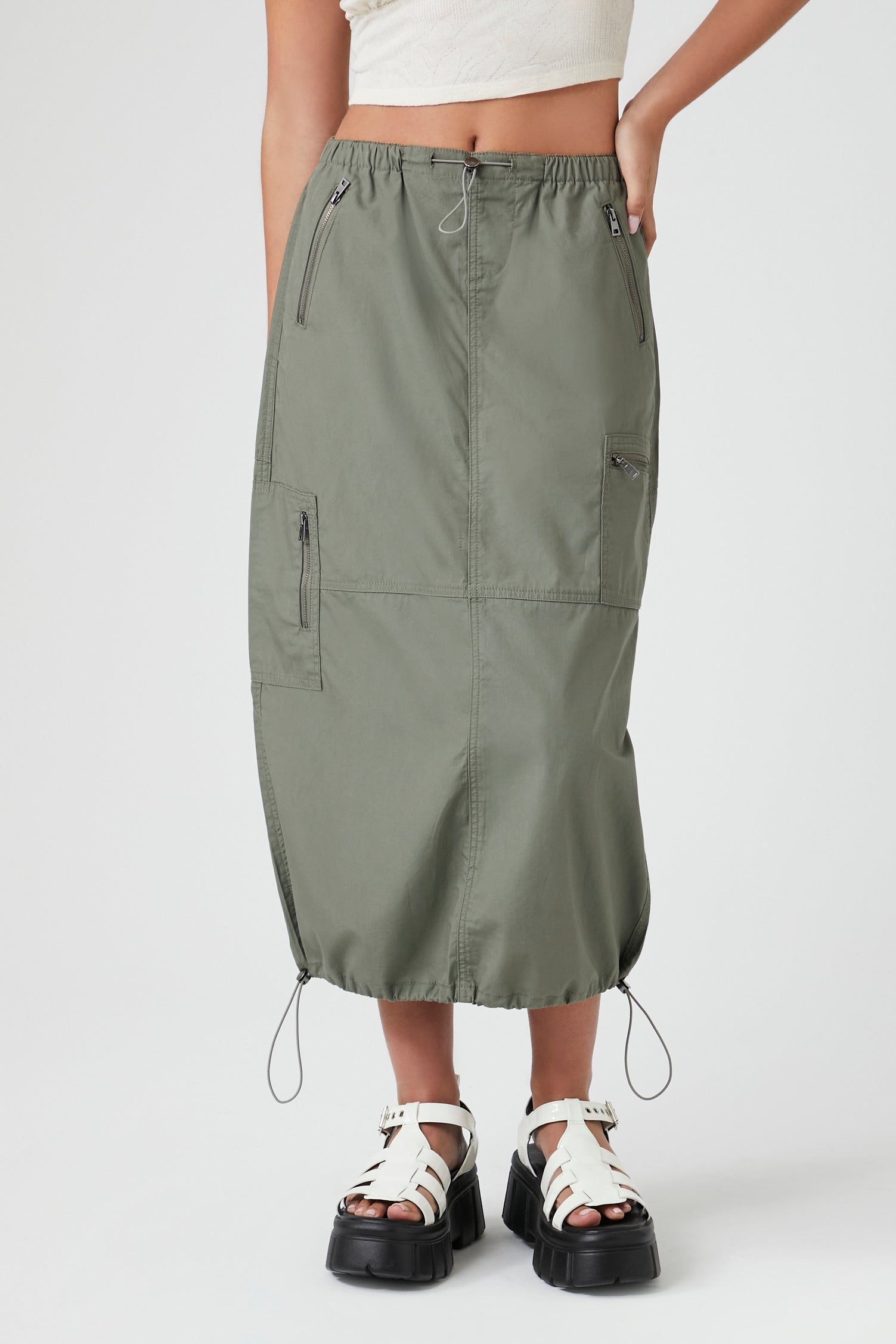 Jupe midi utilitaire en popeline sold by Urban Planet product image thumbnail 2