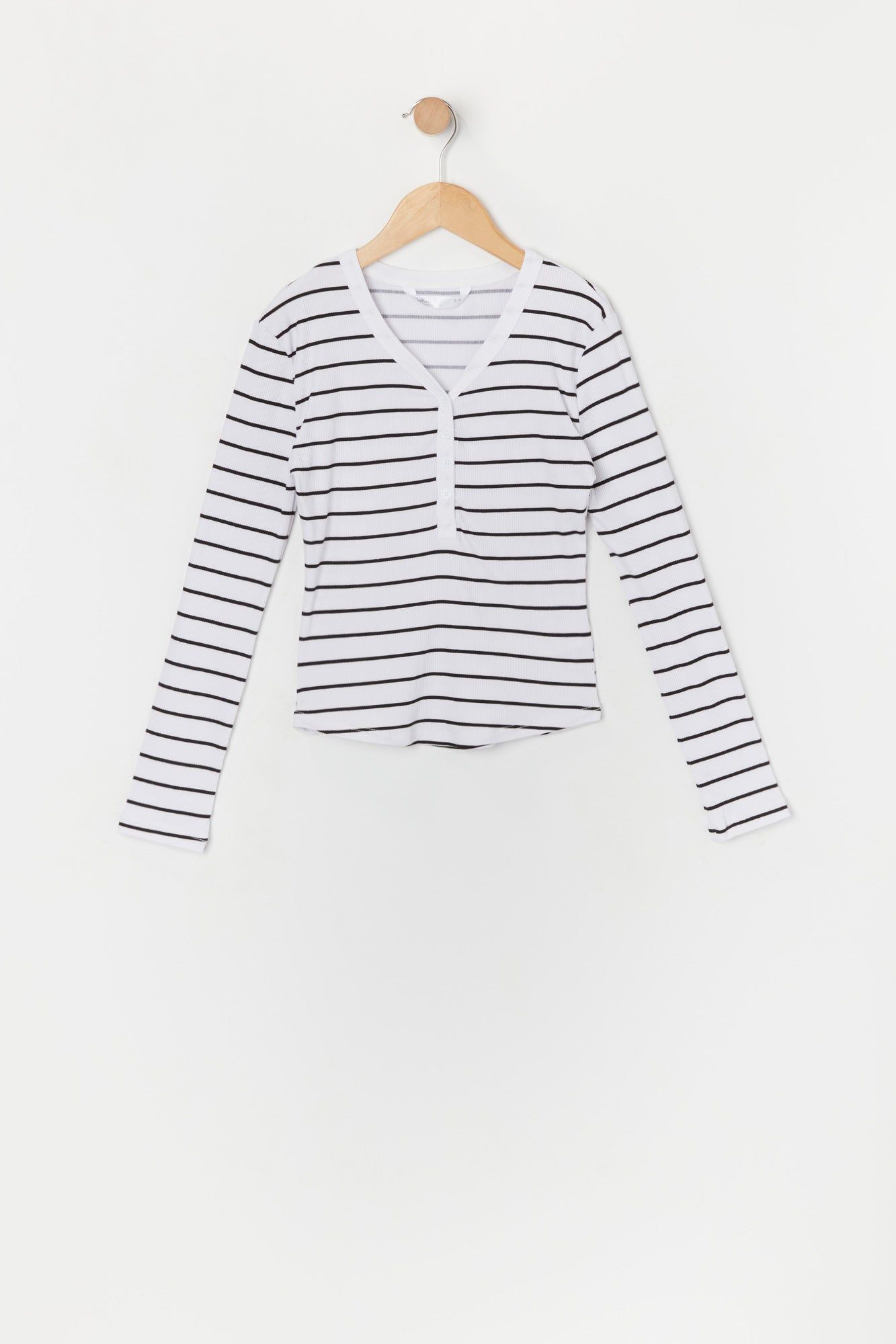 Haut Henley côtelé rayé à manches longues pour fille sold by Urban Planet