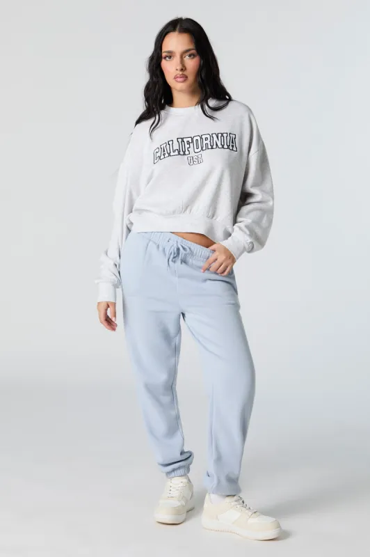 Fleece High Rise Varsity Jogger sold by Urban Planet