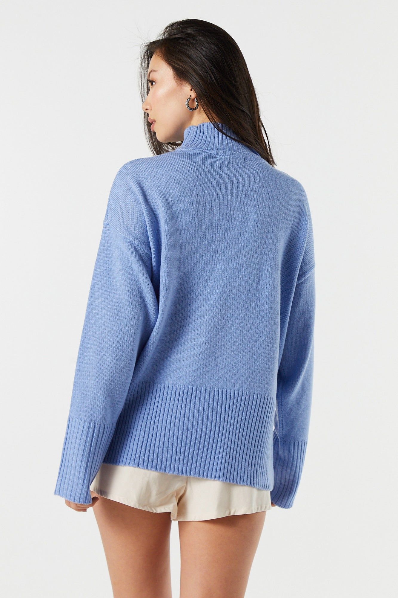 Oversized Ribbed Knit Mock Neck Sweater sold by Urban Planet product image thumbnail 5