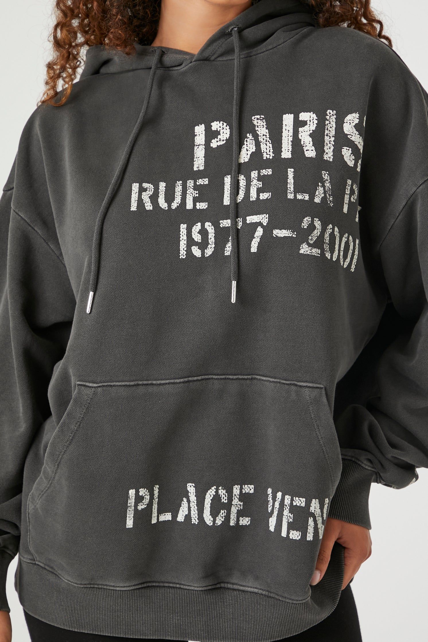 Fleece Paris Graphic Hoodie sold by Urban Planet product image thumbnail 5