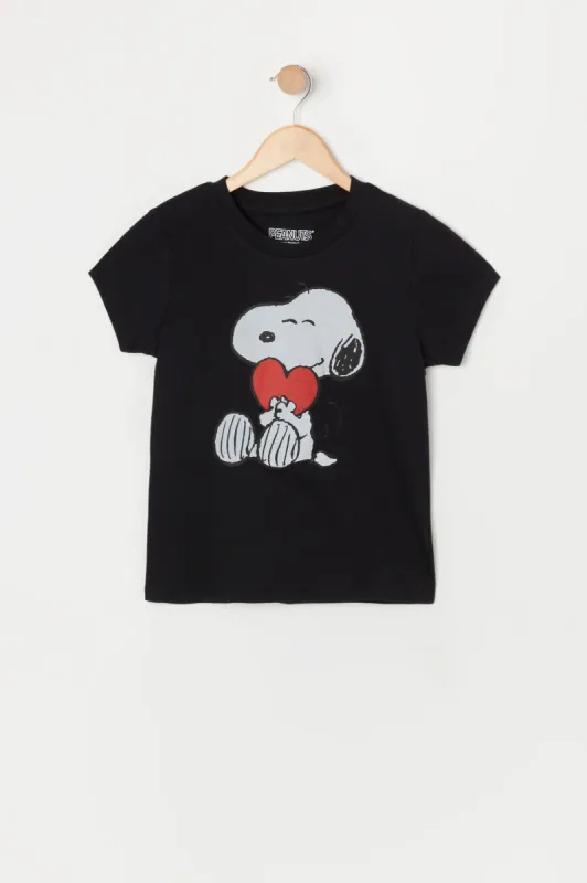 Girls Snoopy Heart Graphic T-Shirt sold by Urban Planet