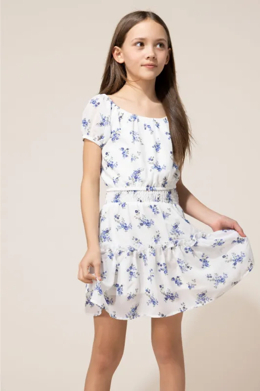 Girls White Floral Print Top and Skirt 2 Piece Set sold by Urban Planet