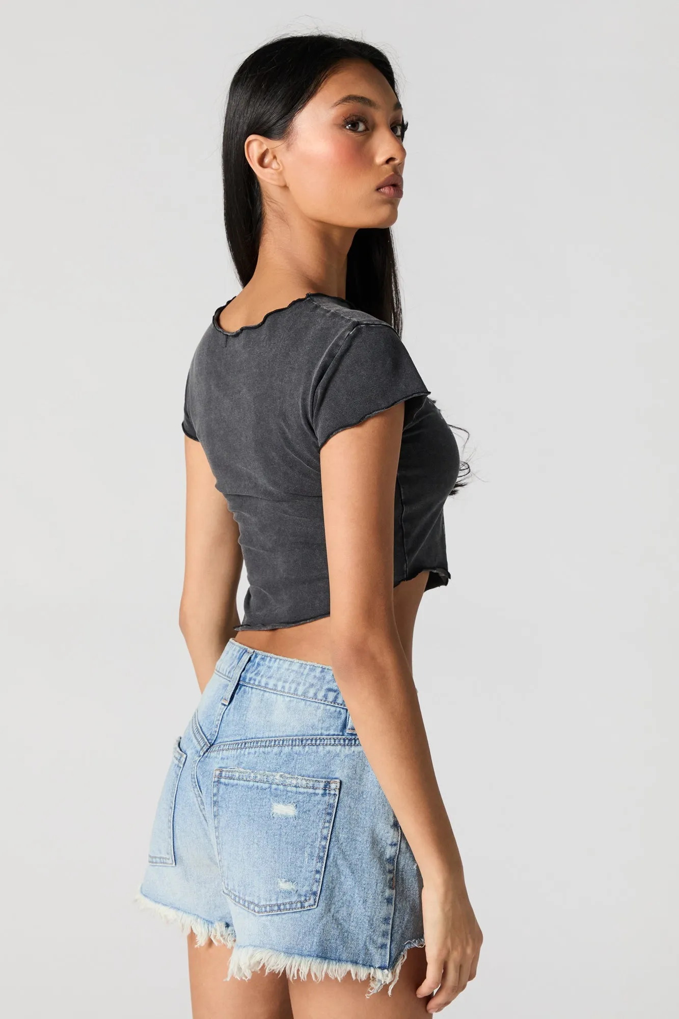 American Tour Graphic Cropped T-Shirt sold by Urban Planet product image thumbnail 3