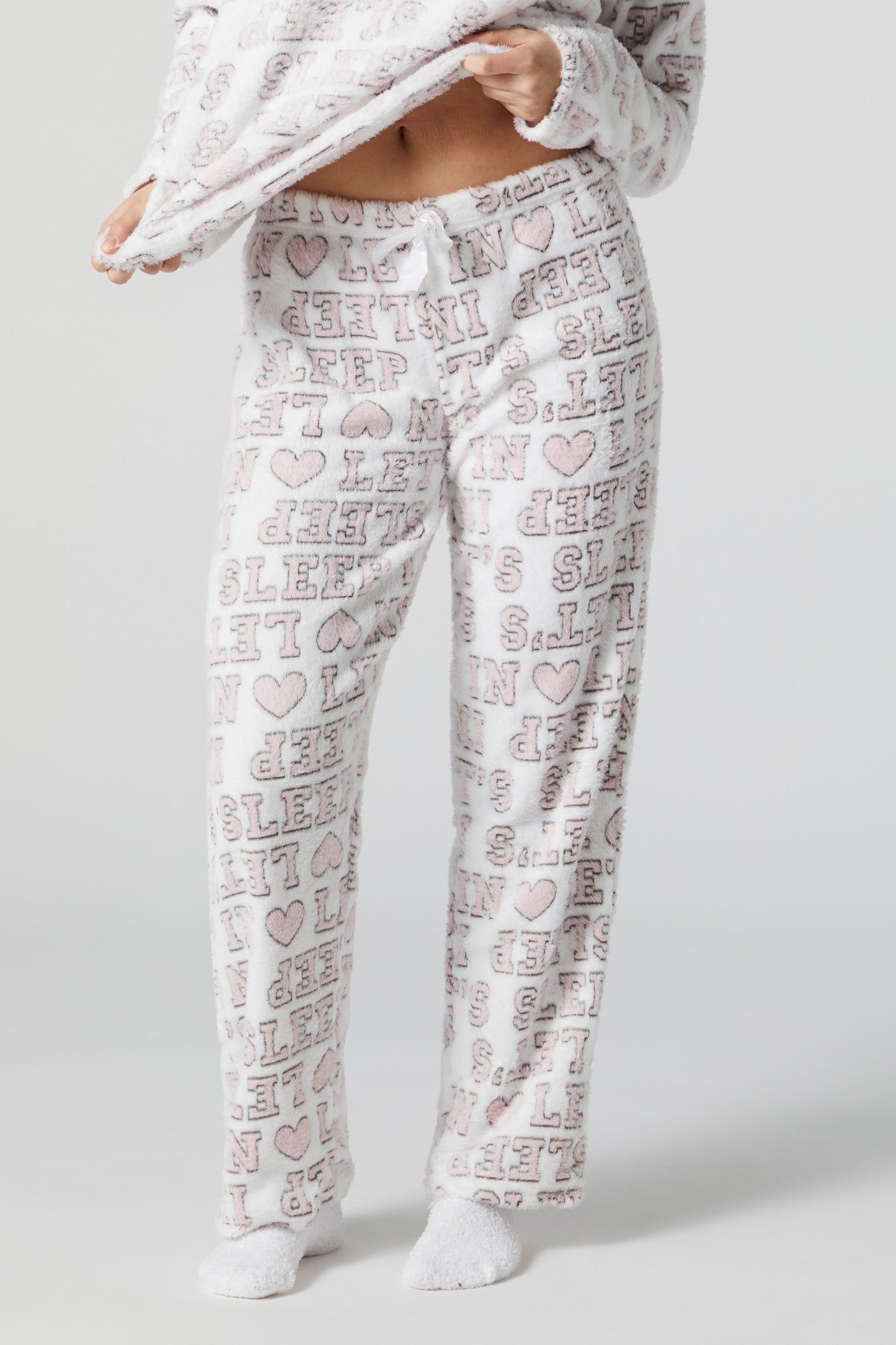 Plush Let's Sleep In 3 Piece Pajama Set sold by Urban Planet product image thumbnail 4