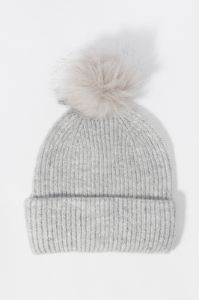 Ribbed Knit Hat with Pom Pom sold by Urban Planet