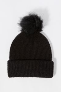 Ribbed Knit Hat with Pom Pom sold by Urban Planet