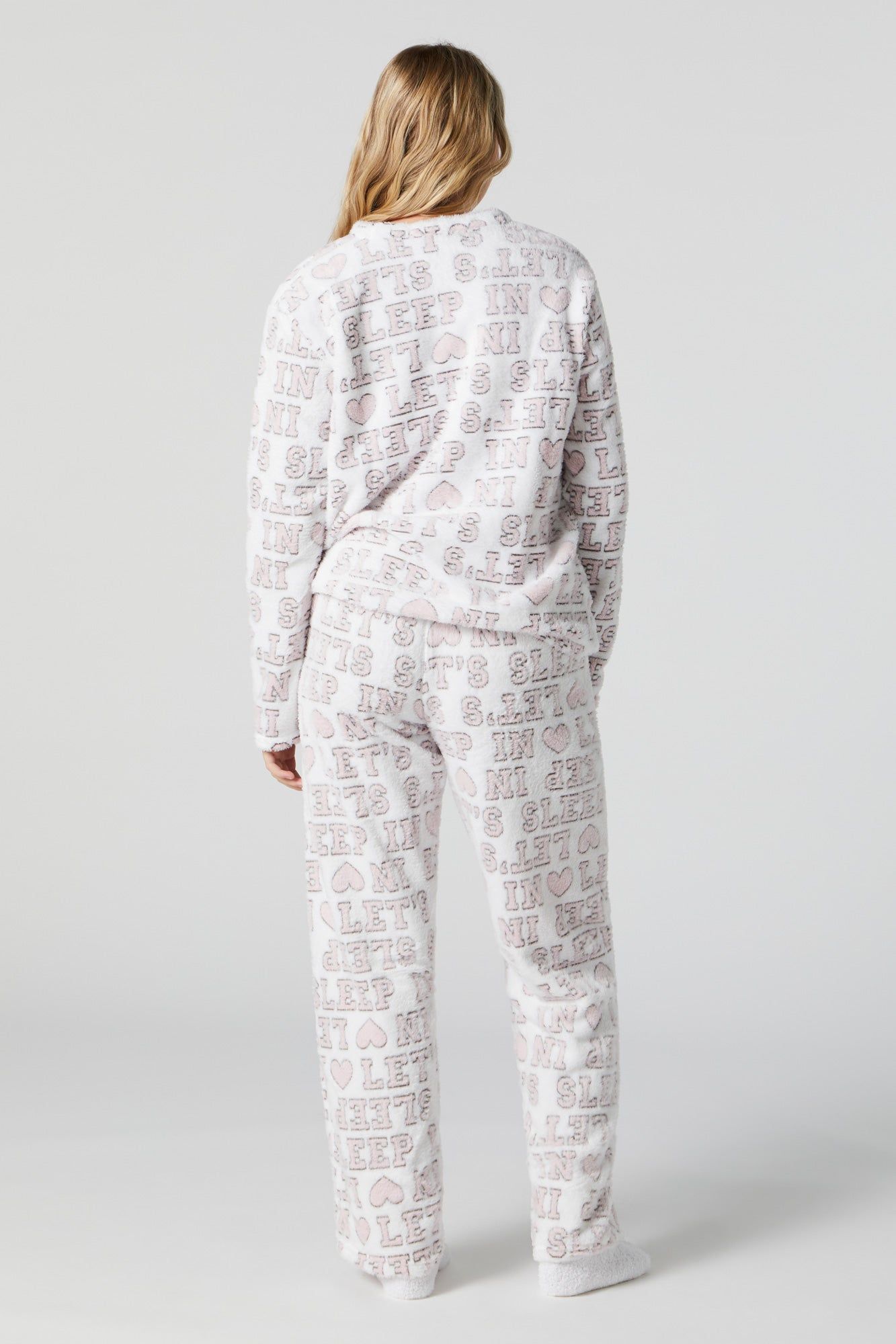 Plush Let's Sleep In 3 Piece Pajama Set sold by Urban Planet product image thumbnail 3