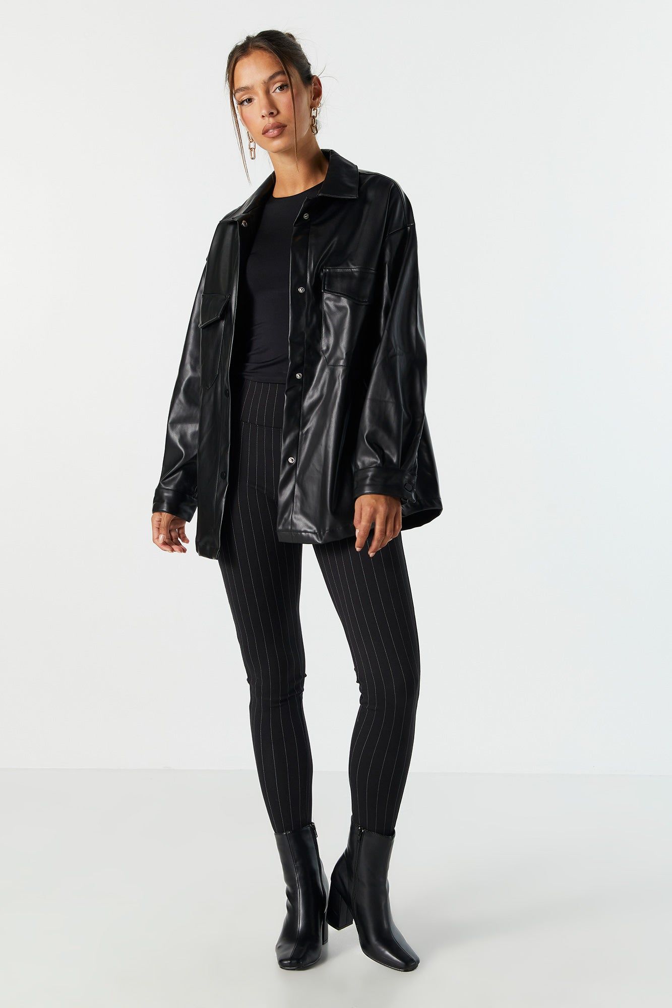 Legging à fines rayures avec poches à fermeture à glissière sold by Urban Planet product image thumbnail 5