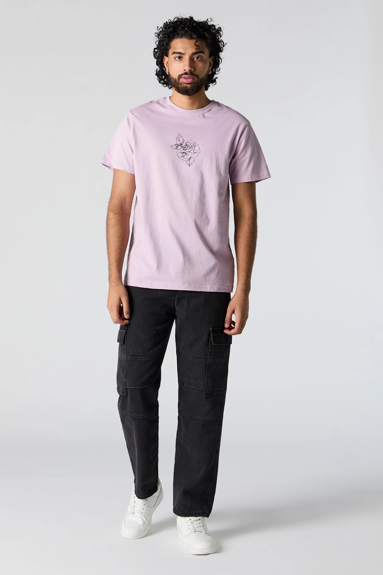 Purple Rose Graphic T-Shirt sold by Urban Planet product image thumbnail 3