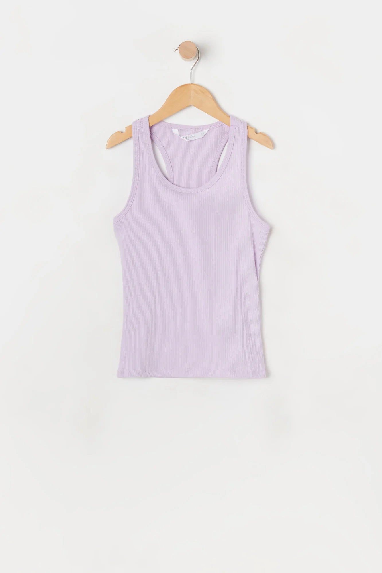 Girls Lilac Ribbed Racerback Tank sold by Urban Planet