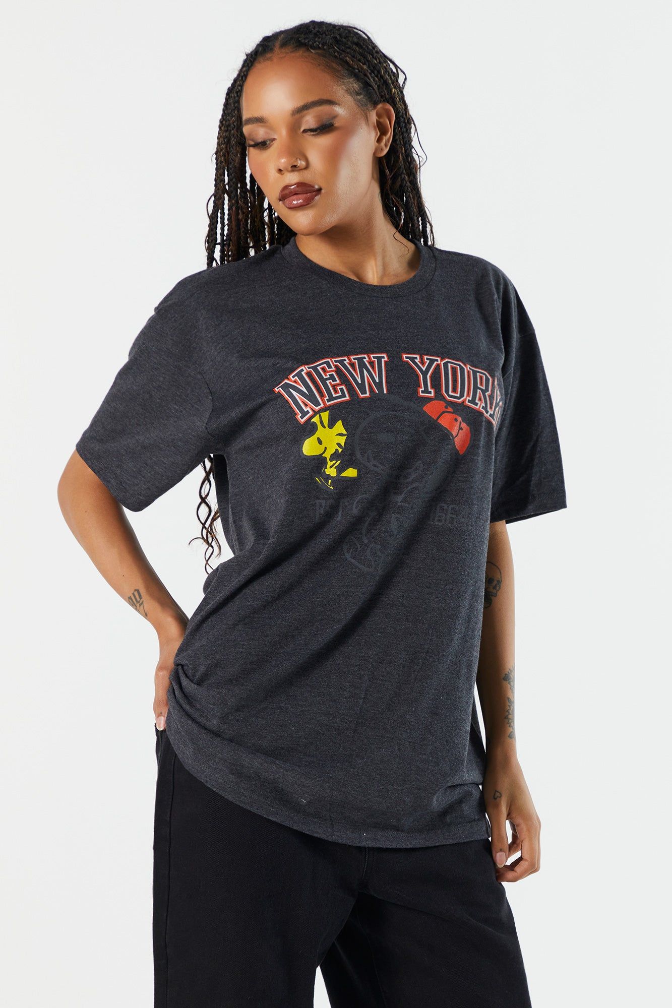 T-shirt de coupe garçonne à imprimé New York Snoopy sold by Urban Planet