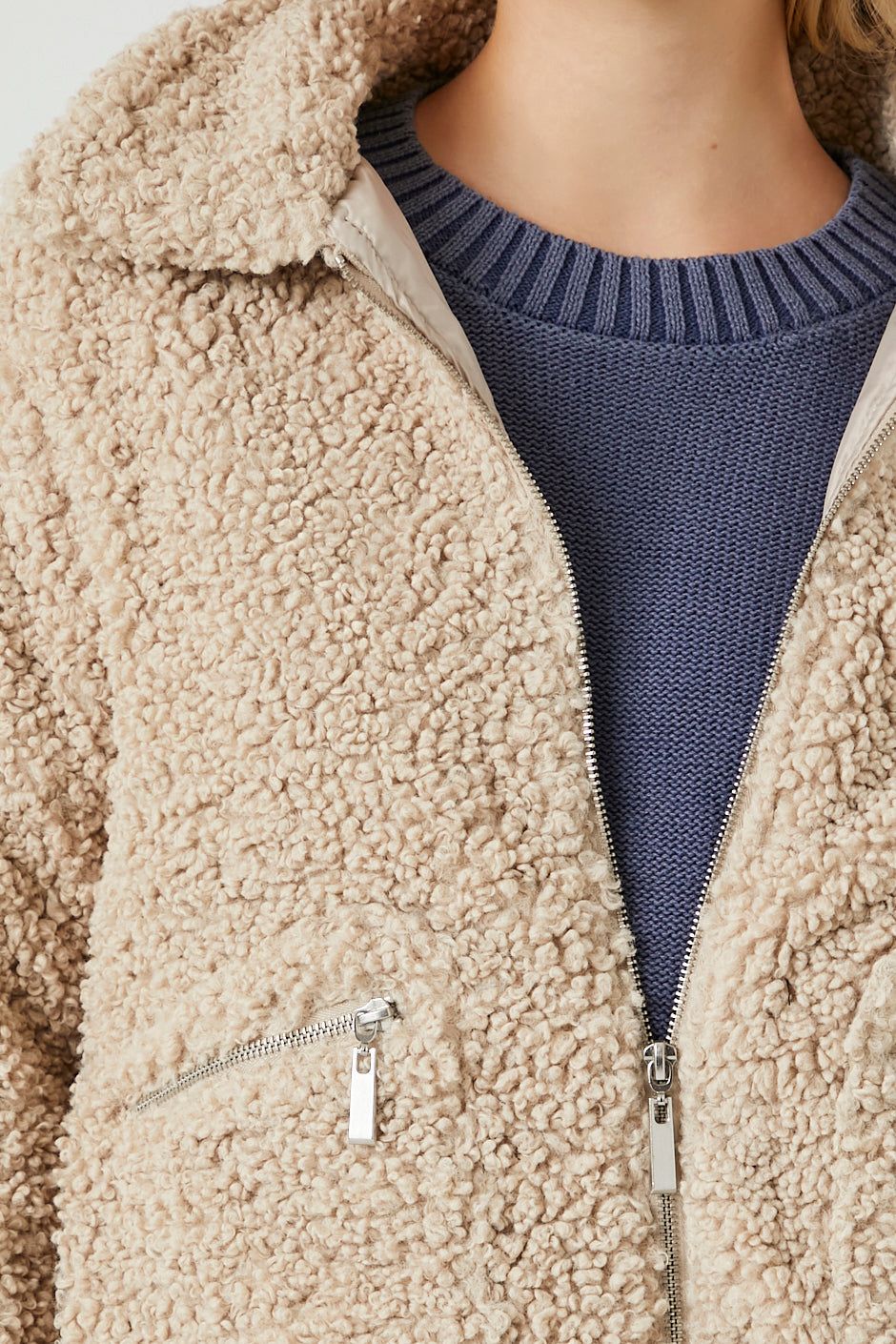 Blouson en Sherpa avec fermeture à glissière sold by Urban Planet product image thumbnail 3