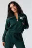 Graphic Fleece Zip-Up Cropped Sweatshirt sold by Urban Planet