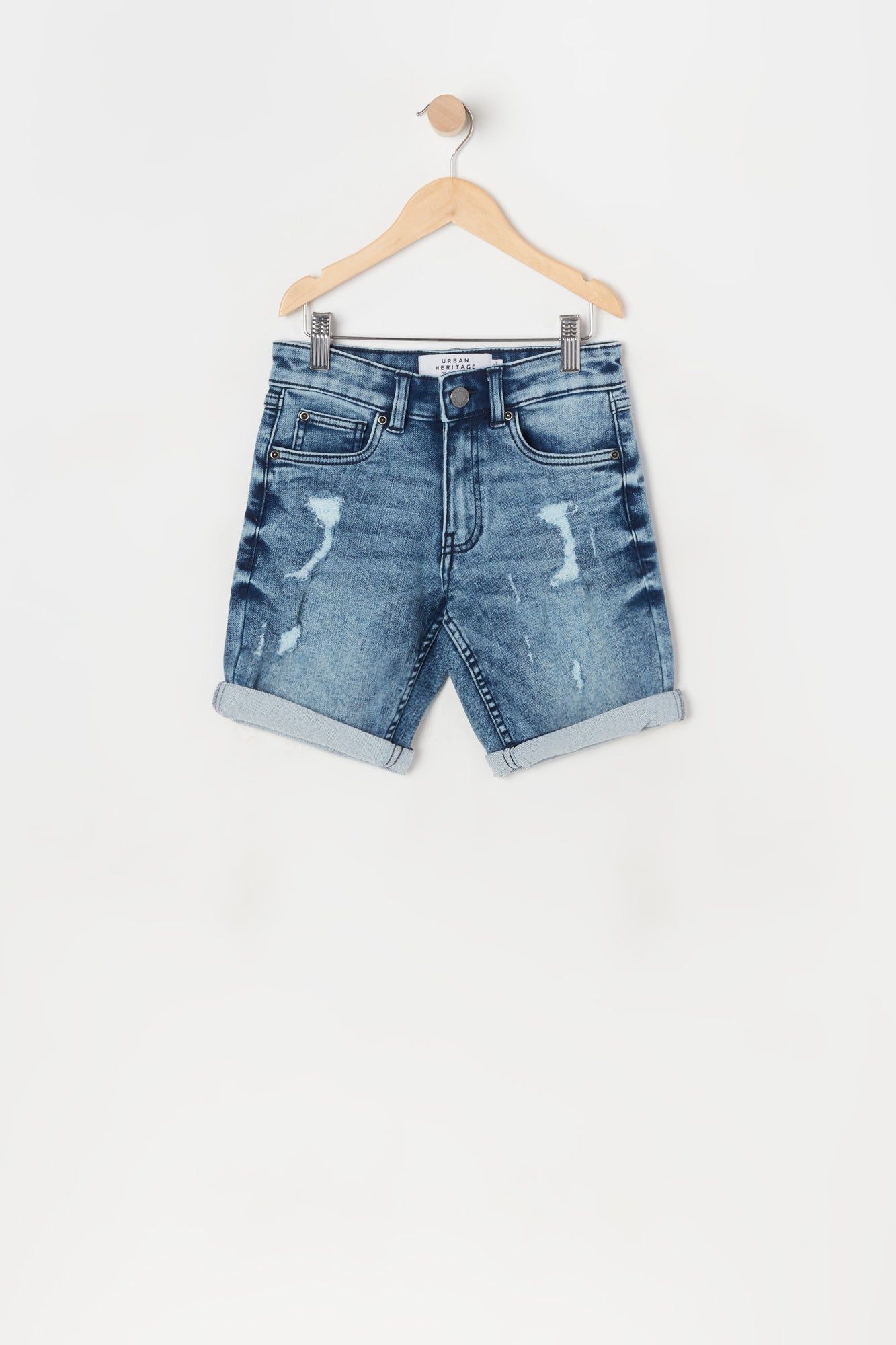 Short en denim écoresponsable d'aspect usé pour garçon sold by Urban Planet