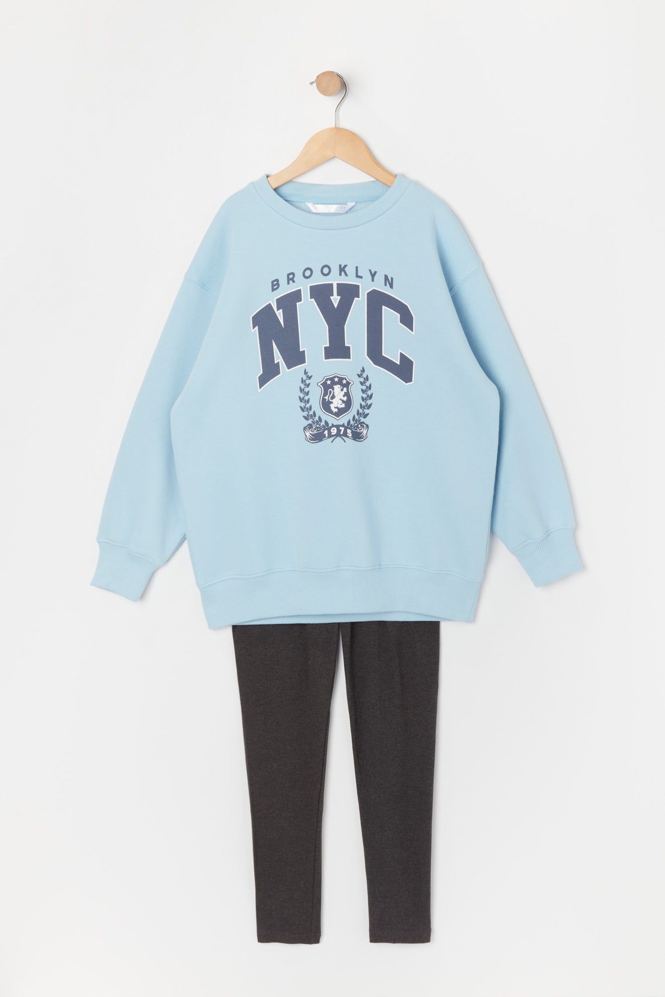 Girls NYC Graphic Sweatshirt and Leggings Set sold by Urban Planet