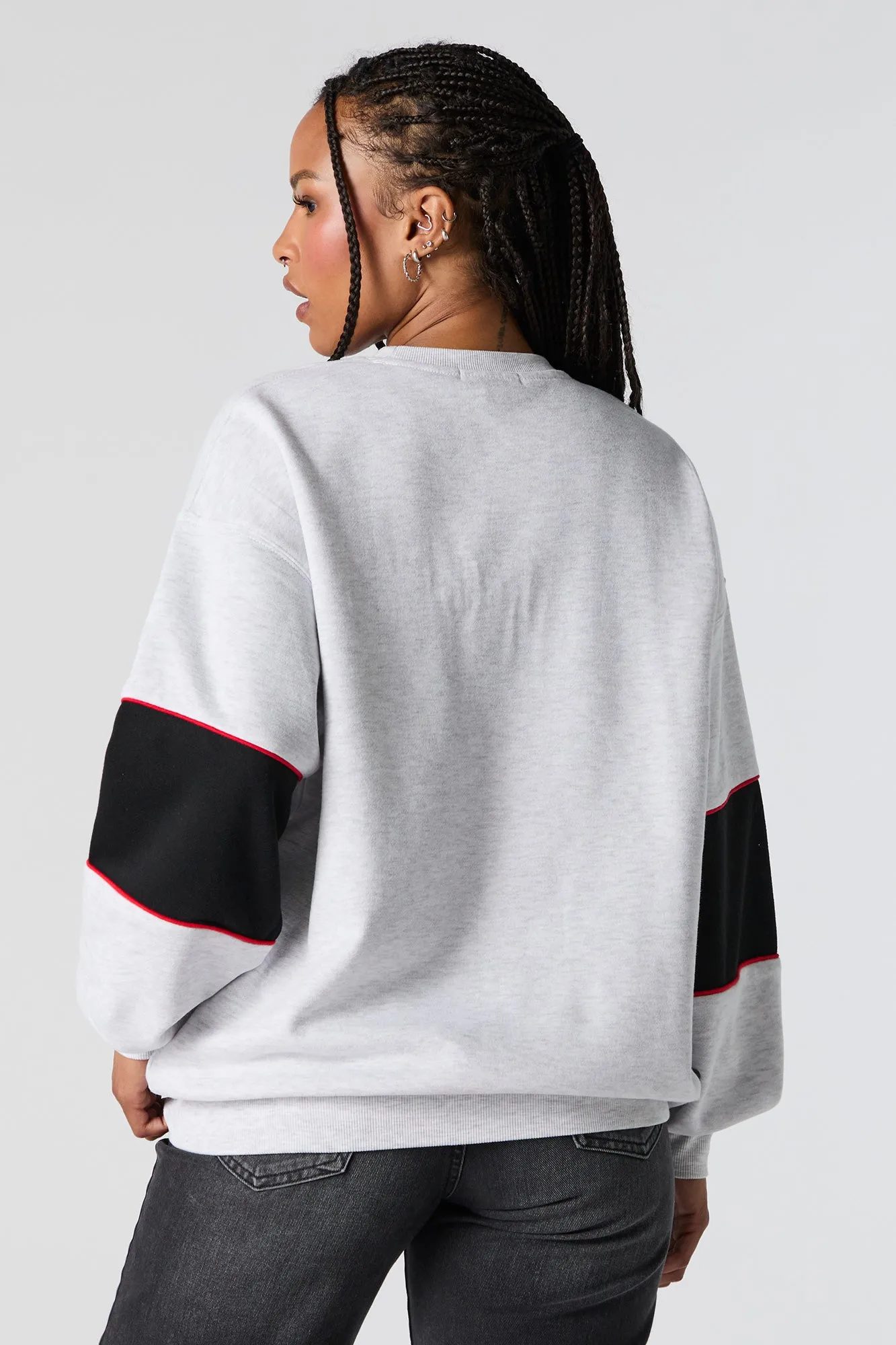 Chenille Embroidered Colourblock Sweatshirt sold by Urban Planet product image thumbnail 3