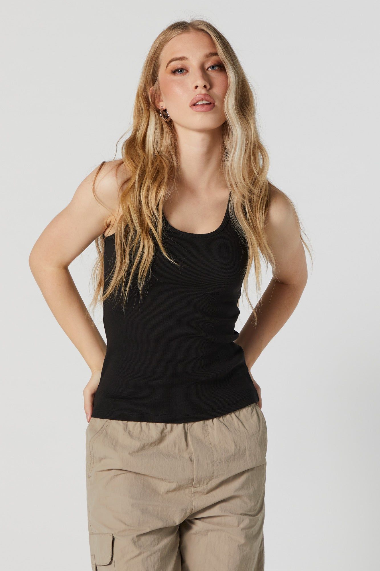 Ribbed Scoop Neck Tank sold by Urban Planet