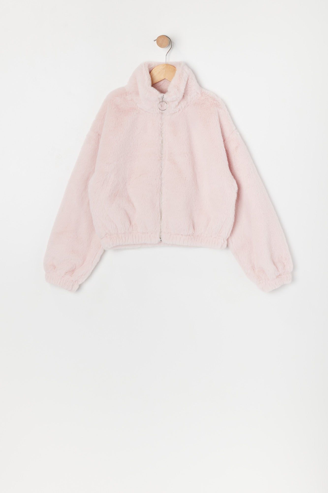 Girls Plush Zip-Up Cropped Jacket sold by Urban Planet product image thumbnail 5
