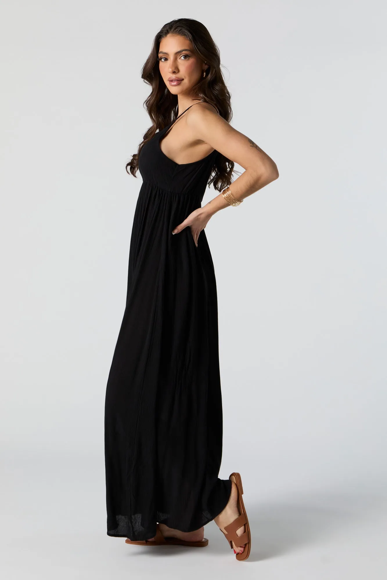 Robe maxi avec fente et encolure en V sold by Urban Planet product image thumbnail 5