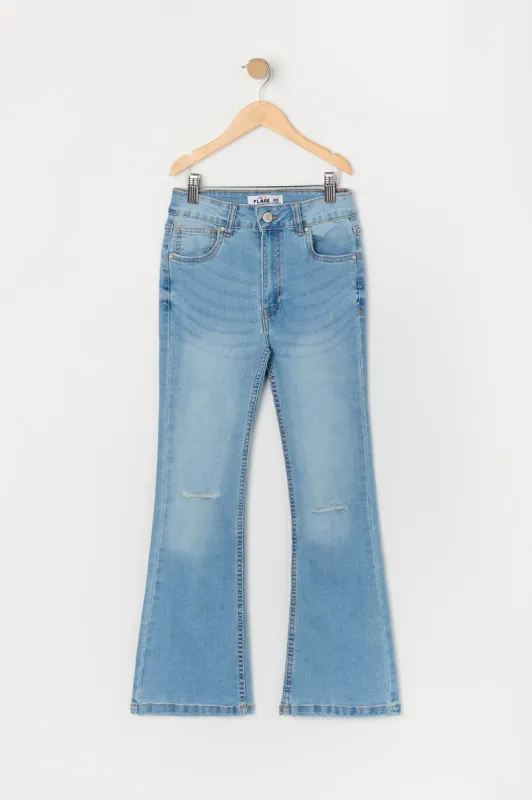 Girls Distressed Flare Jean sold by Urban Planet
