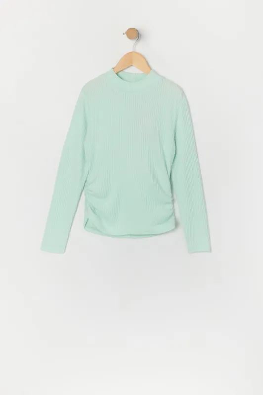 Haut en tricot côtelé à manches longues avec col cheminée pour fille sold by Urban Planet