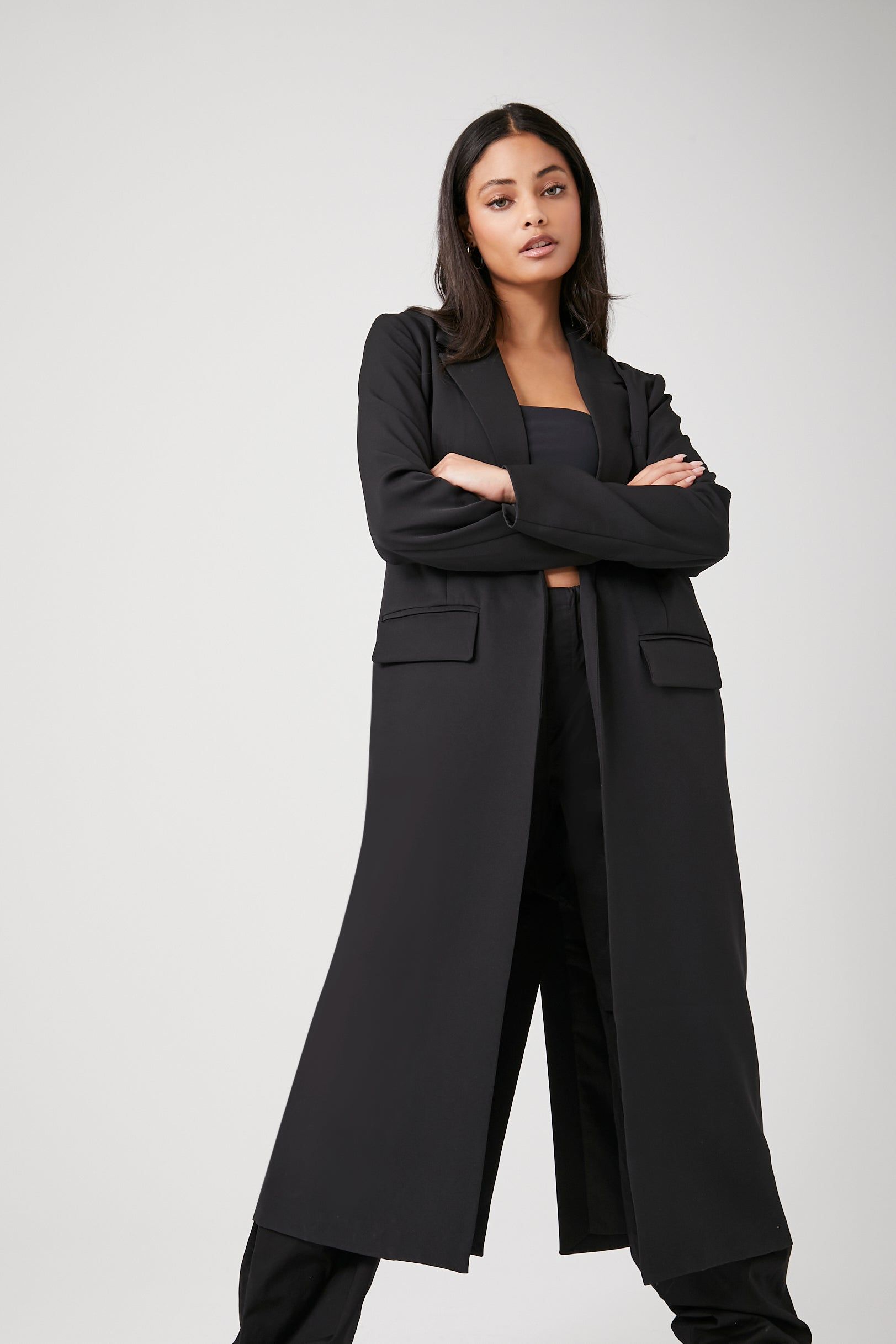 Open Front Longline Blazer sold by Urban Planet