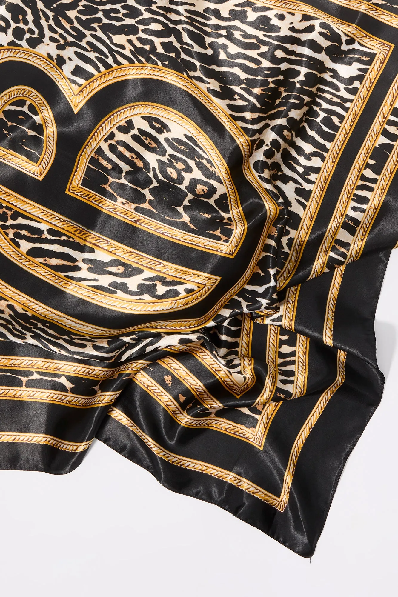 Cheetah Chain Link Print Satin Multiway Scarf sold by Urban Planet product image thumbnail 4