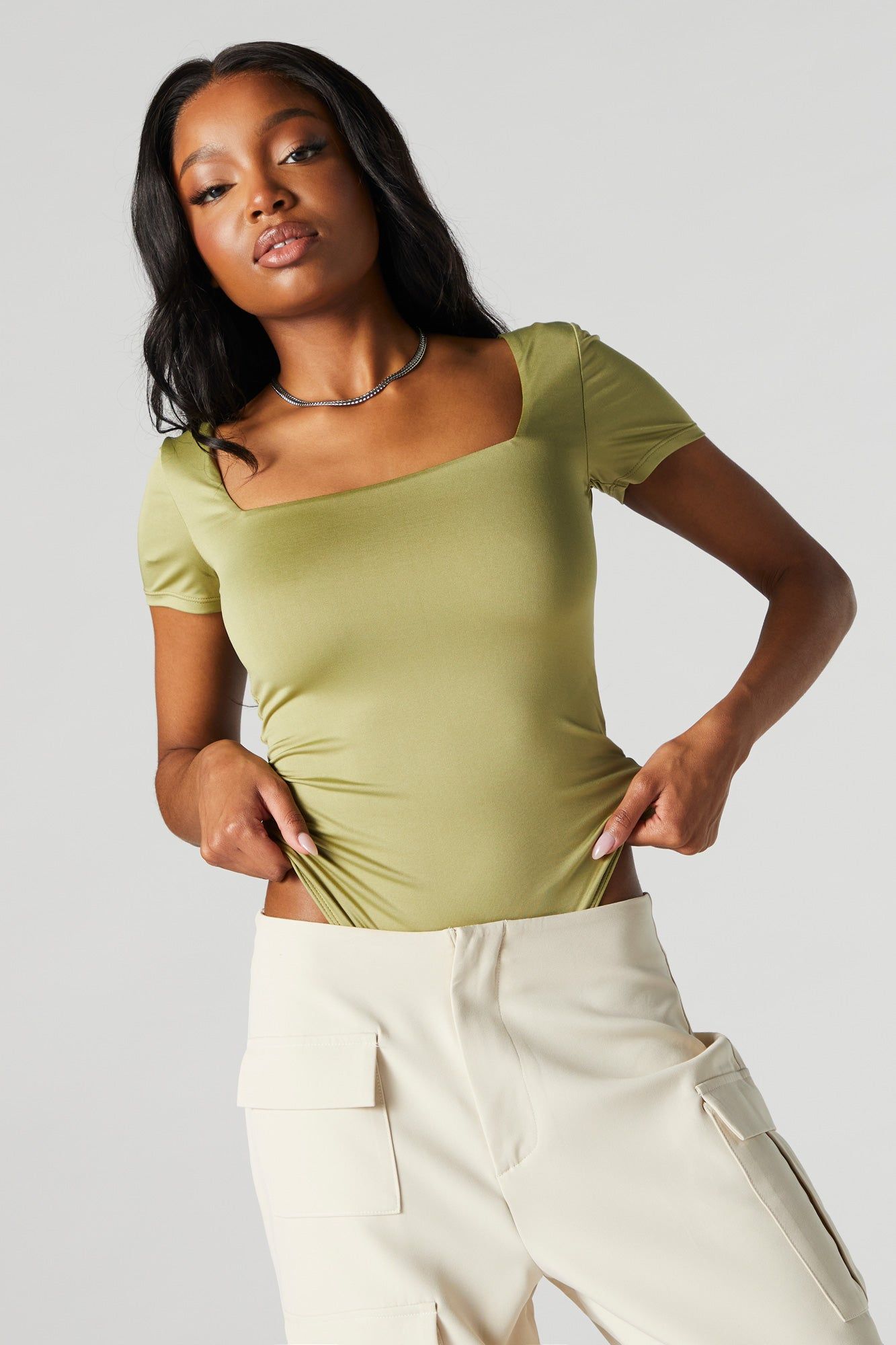 Maillot profilé à manches courtes avec encolure carrée sold by Urban Planet product image thumbnail 2