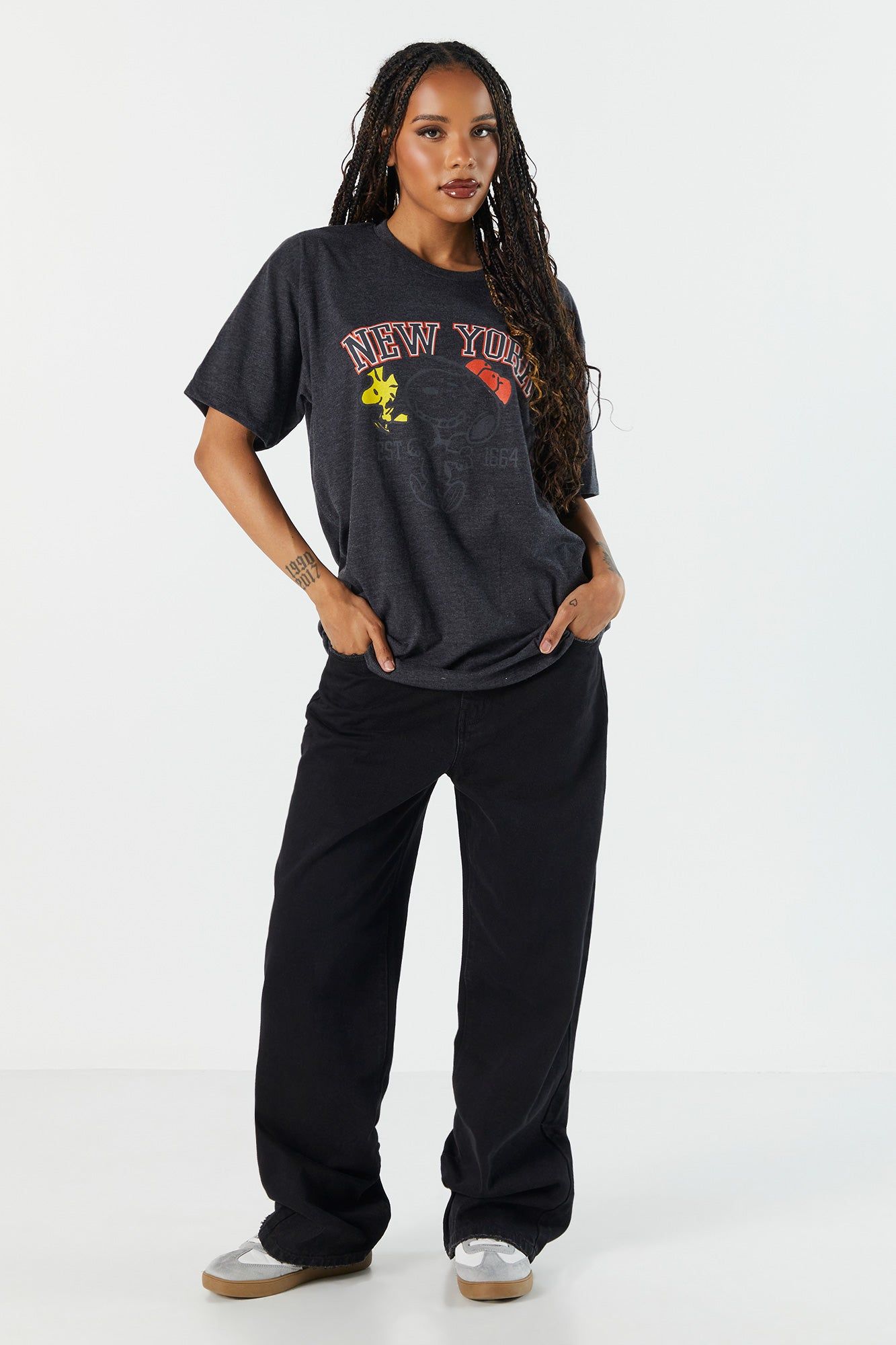 New York Snoopy Graphic Boyfriend T-Shirt sold by Urban Planet product image thumbnail 4