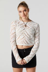 Crochet Long Sleeve Top sold by Urban Planet
