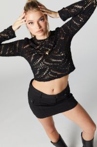Crochet Long Sleeve Top sold by Urban Planet