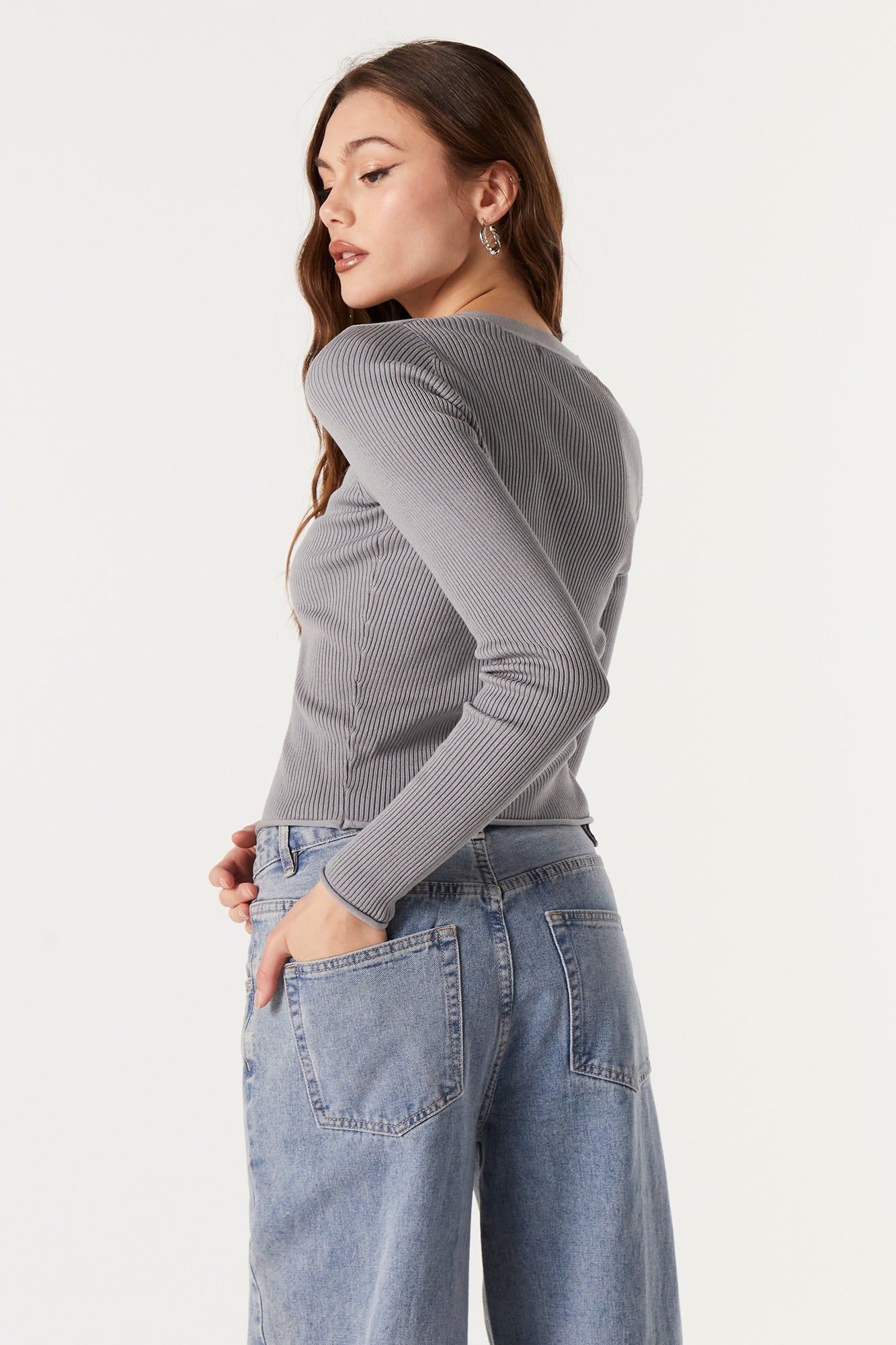 Button-Up Knit Cardigan sold by Urban Planet product image thumbnail 5