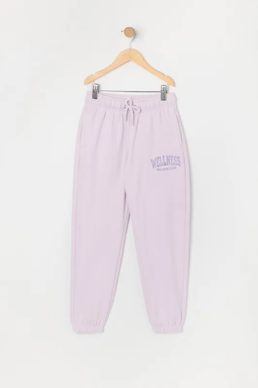 Girls Wellness Club Embroidered Fleece Jogger sold by Urban Planet