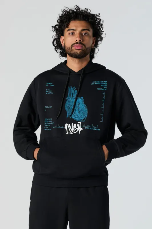 Heart Graphic Fleece Hoodie sold by Urban Planet