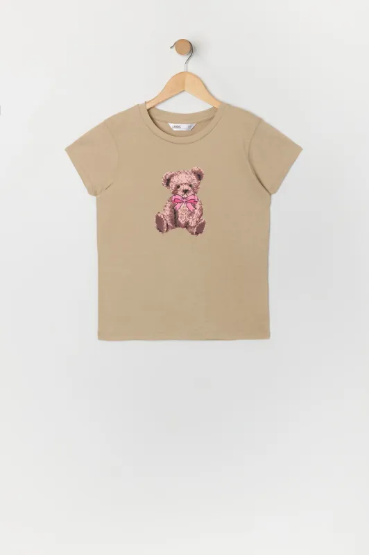 Girls Cute Teddy Graphic T-Shirt sold by Urban Planet
