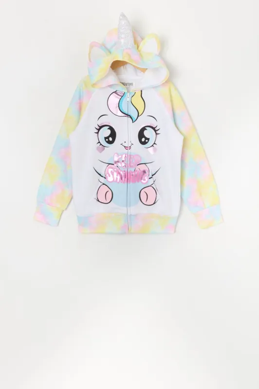 Girls Keep Shining Unicorn Zip-Up Character Hoodie sold by Urban Planet