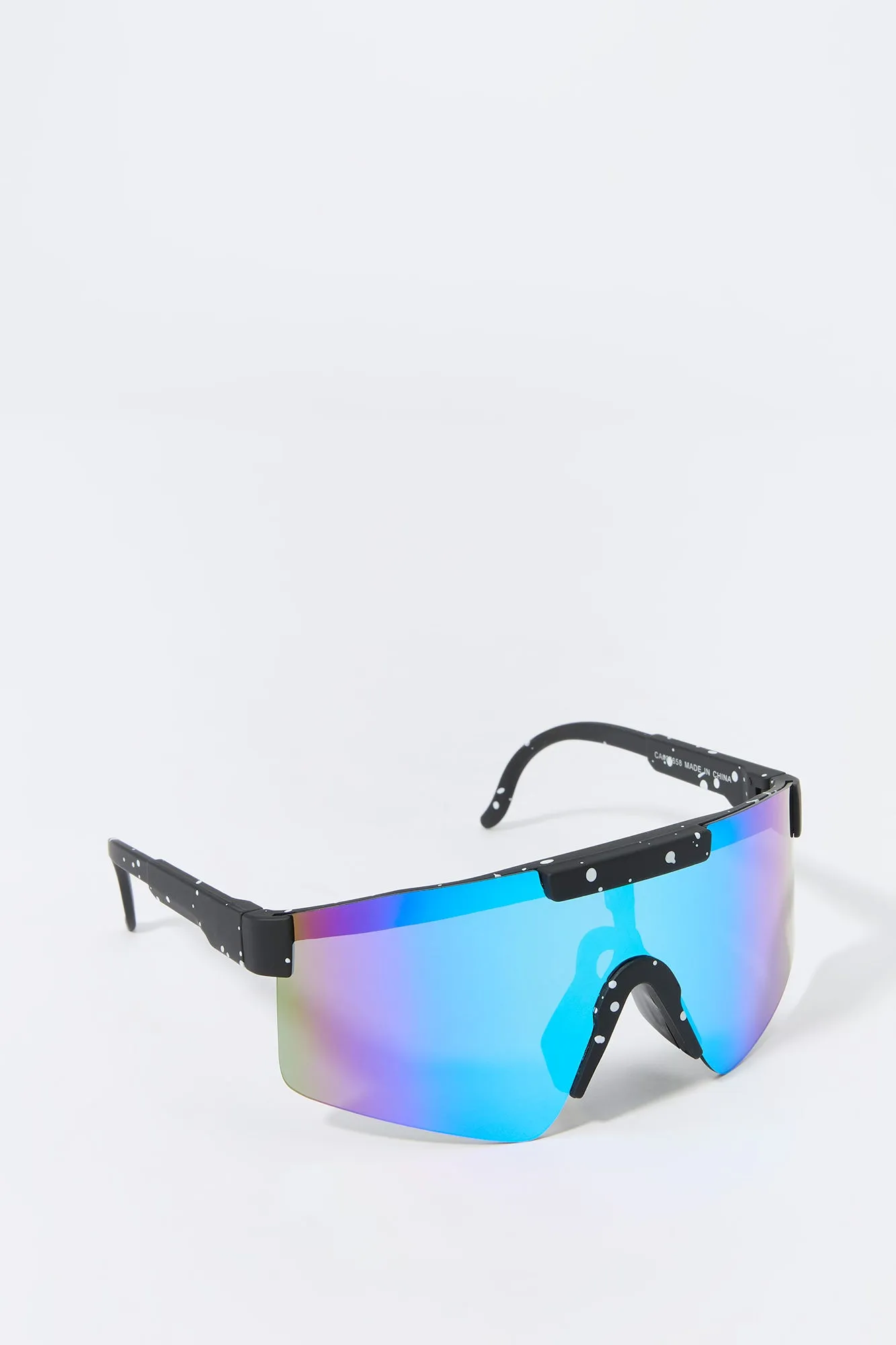 Paint Splatter Print Tinted Shield Sunglasses sold by Urban Planet product image thumbnail 5