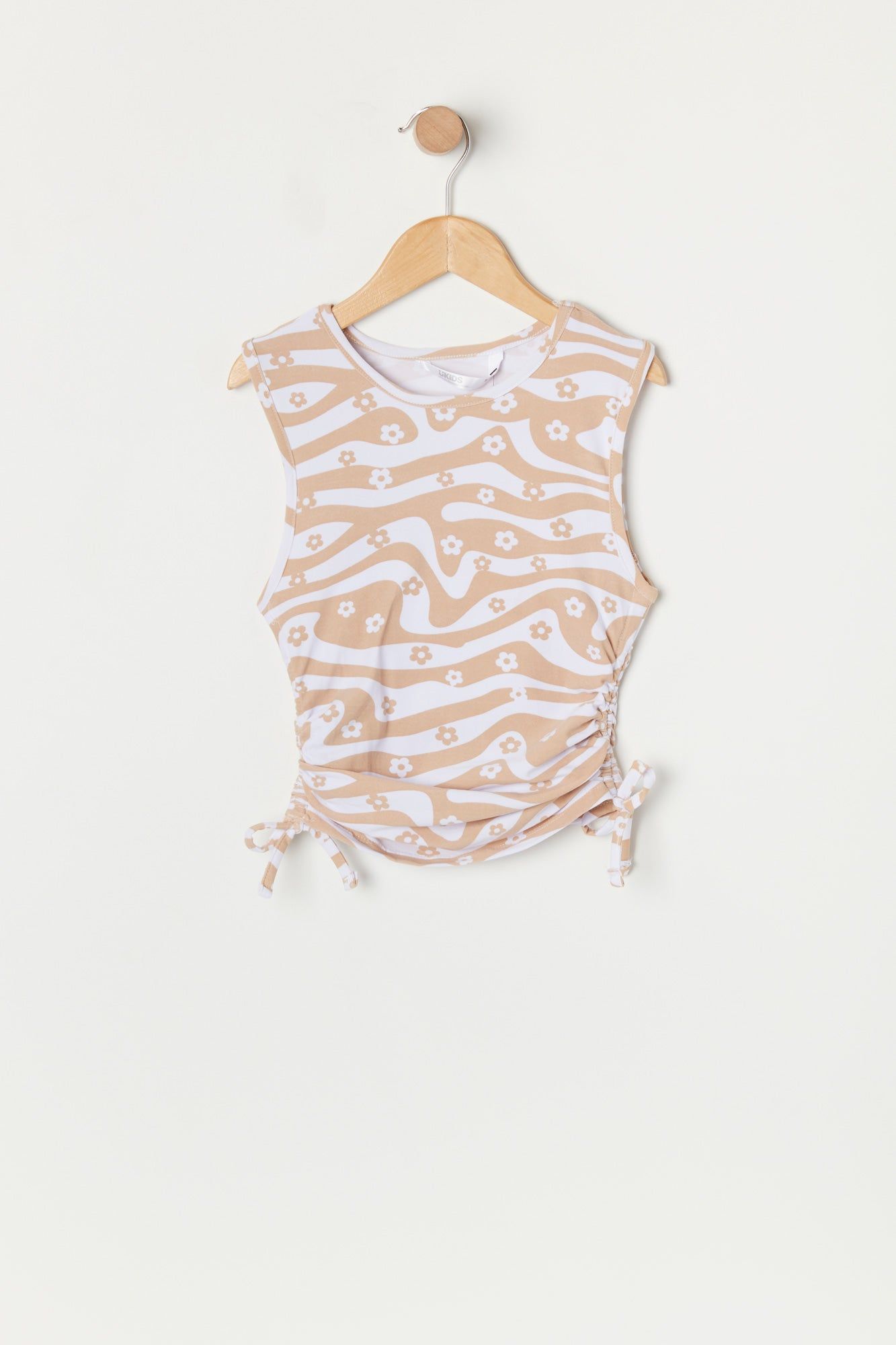 Girls Flower Print Side Cinched Tank Top sold by Urban Planet