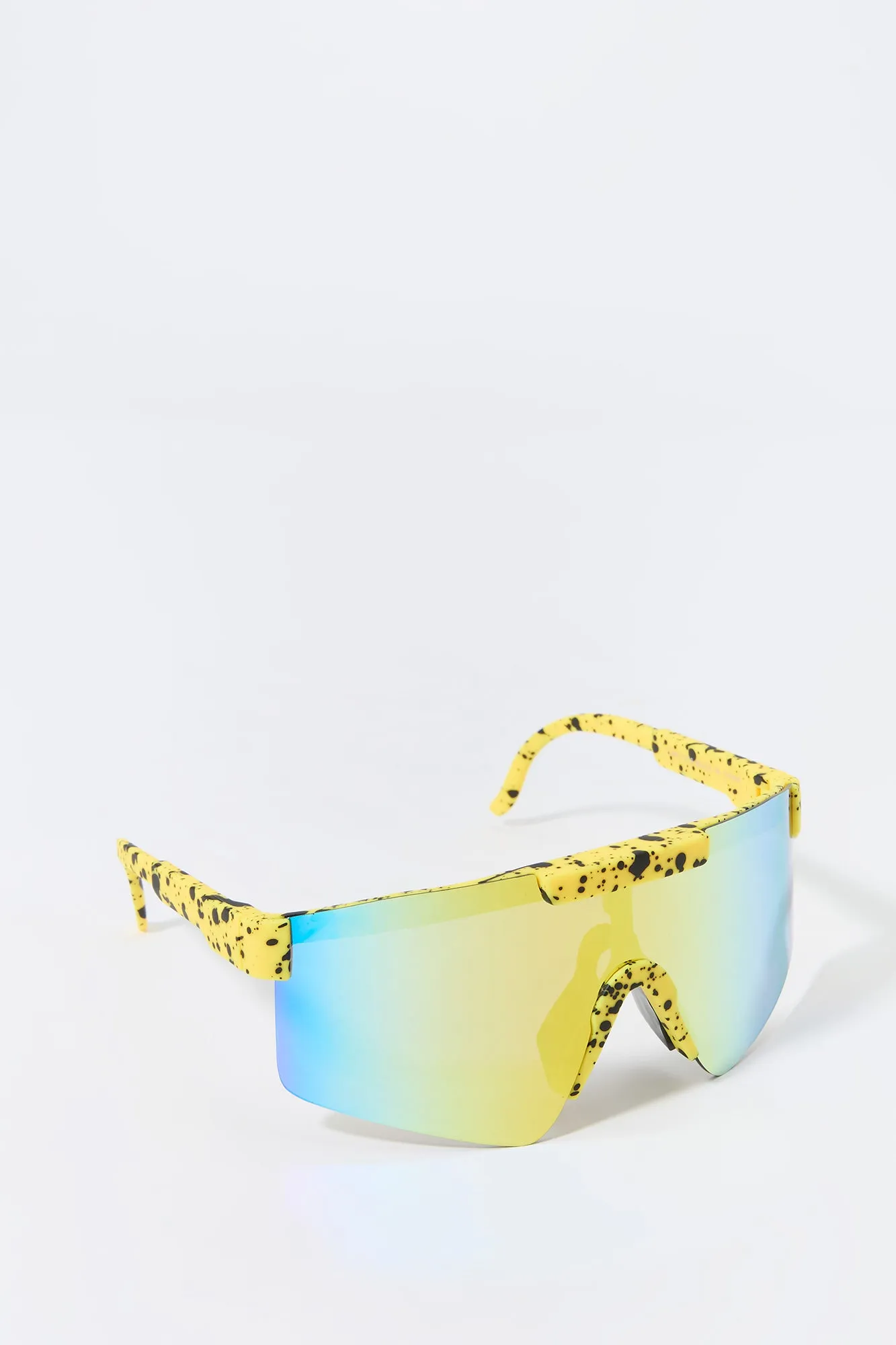 Paint Splatter Print Tinted Shield Sunglasses sold by Urban Planet product image thumbnail 2