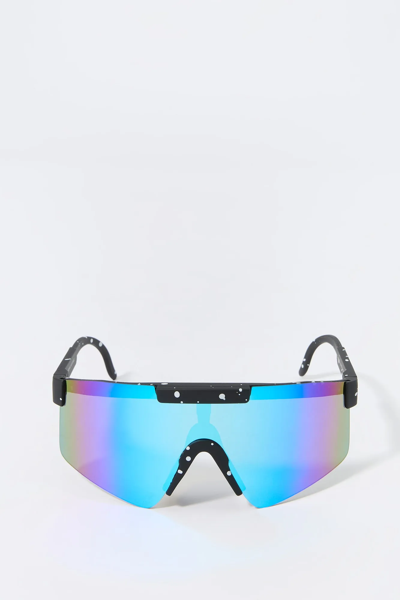 Paint Splatter Print Tinted Shield Sunglasses sold by Urban Planet product image thumbnail 4