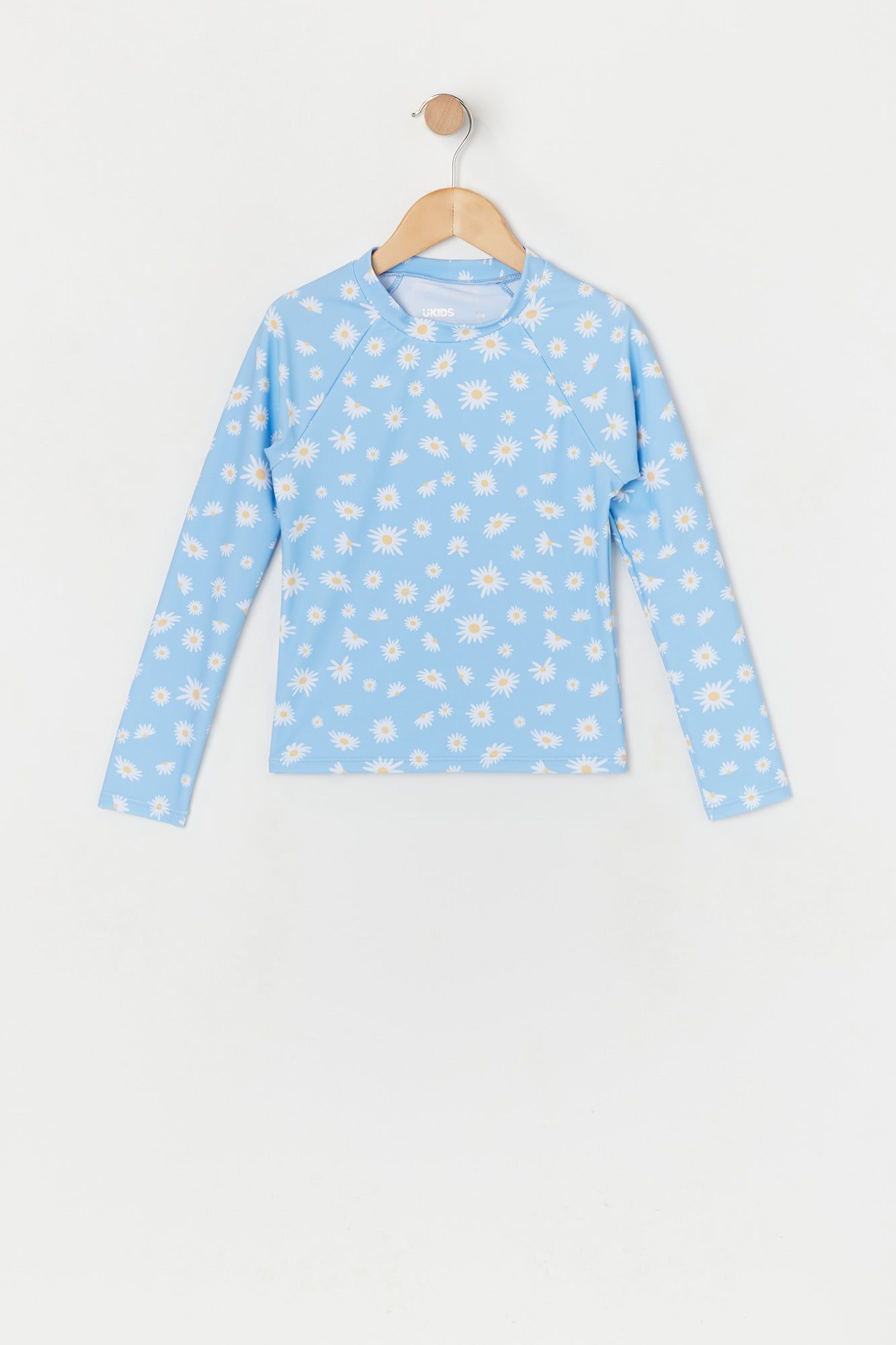 Girls Daisy Print Rashguard with built-in cups sold by Urban Planet