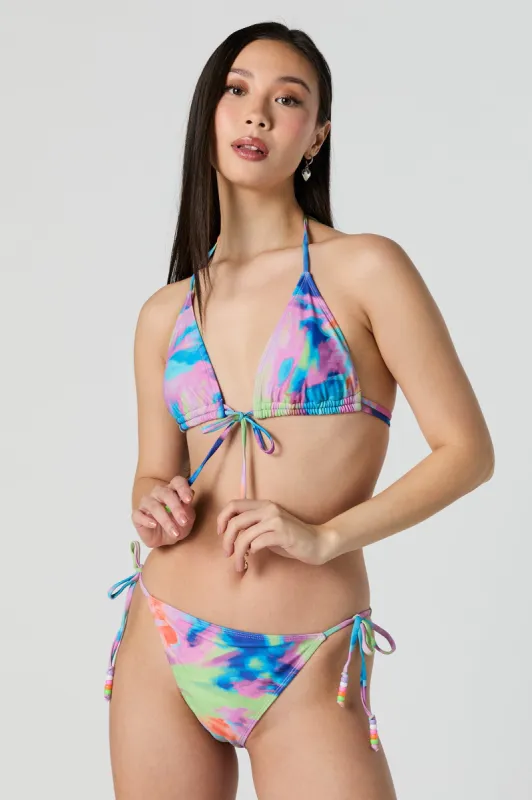 Multicolour Beaded Drawstring Bikini Top sold by Urban Planet
