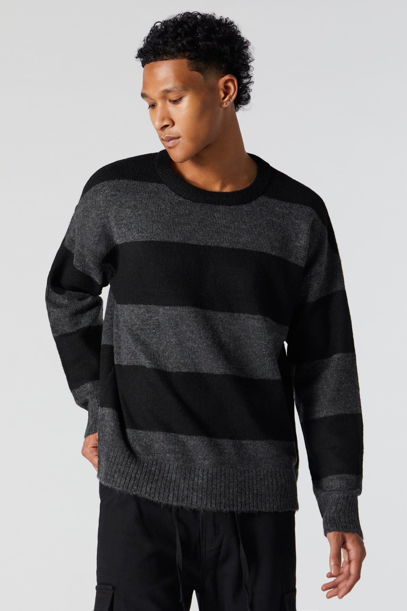 Striped Knit Crewneck Sweater sold by Urban Planet product image thumbnail 2