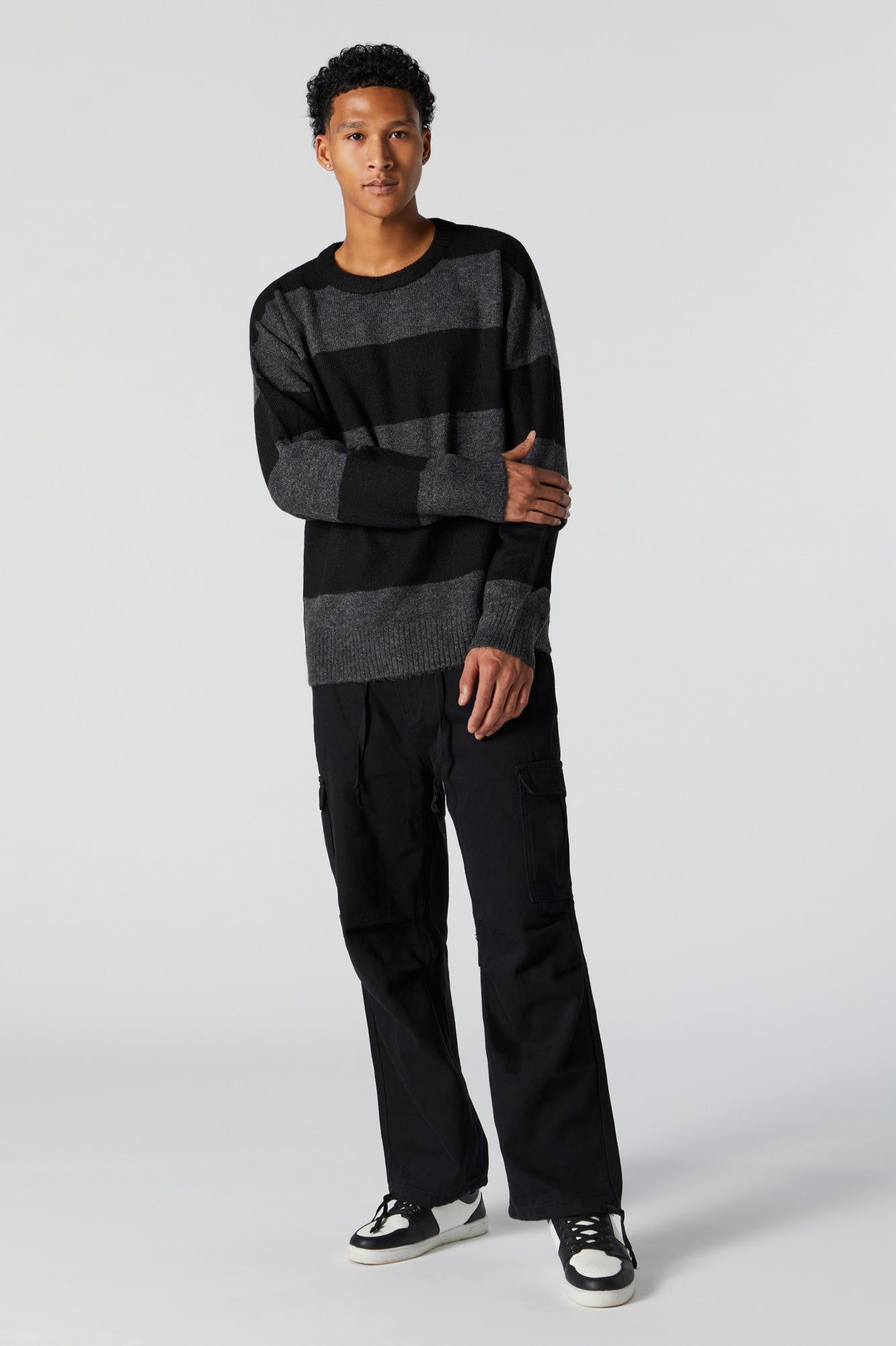 Striped Knit Crewneck Sweater sold by Urban Planet product image thumbnail 4
