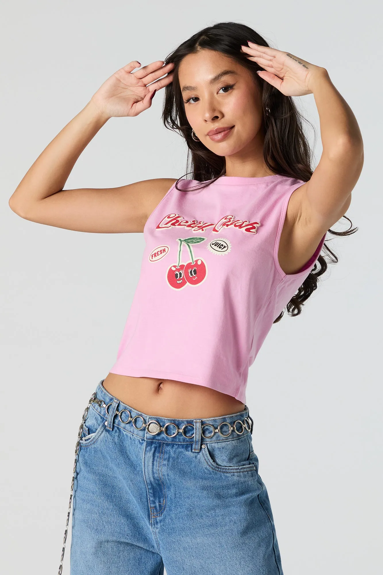 Cherry Crush Embroidered Tank sold by Urban Planet
