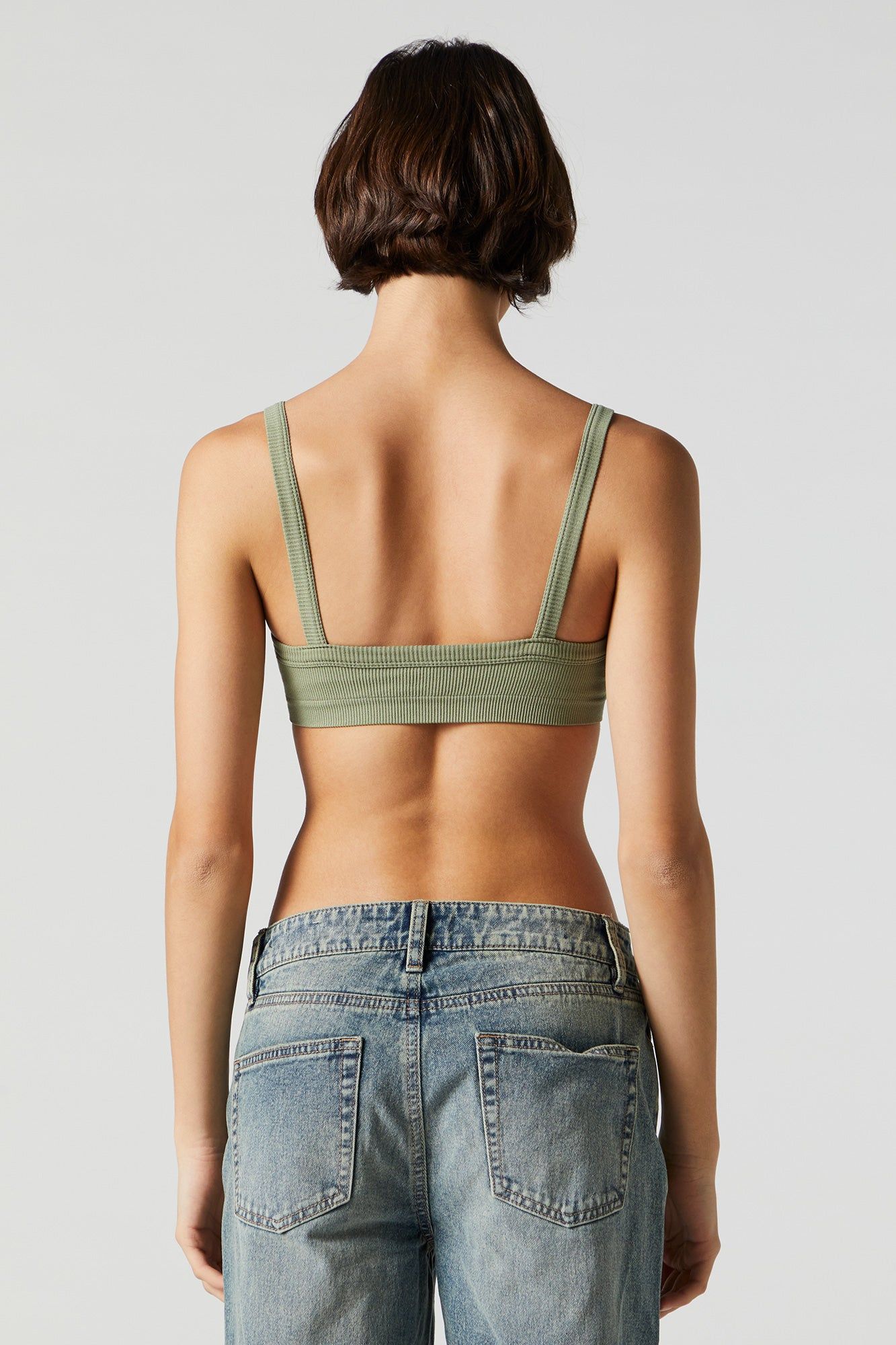 Bralette côtelée à encolure arrondie sold by Urban Planet product image thumbnail 2