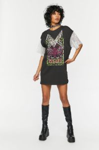 Robe t-shirt imprimé avec franges perlées sold by Urban Planet